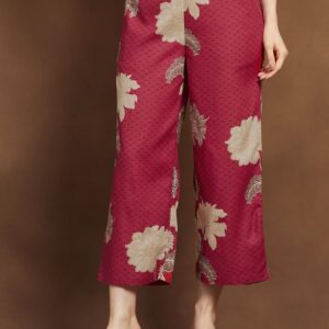 MELANGE Floral Print Straight Pants